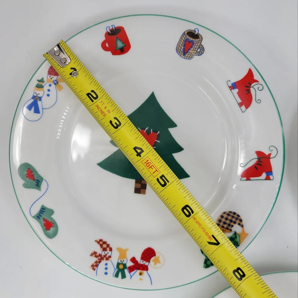 Ro Gregg 1998 Welcome Winter Stoneware Holiday Christmas Salad Dessert Plates 3